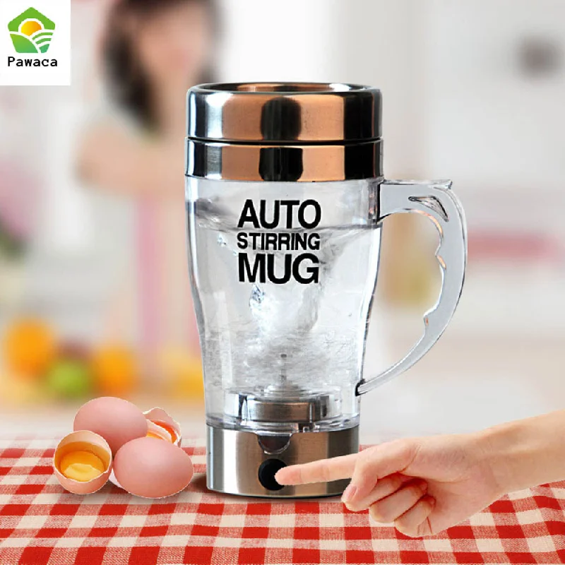 outdoor travel coffee mug -400ml Mugs Automatic Electric Lazy Self Stirring Mug Cup Coffee Milk Mixing Mug Smart Stainless Steel Juice Mix Cups Drinkware