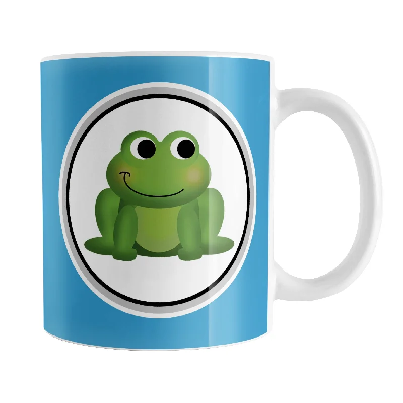 eco-friendly bamboo coffee cup -Adorable Blue Frog Mug