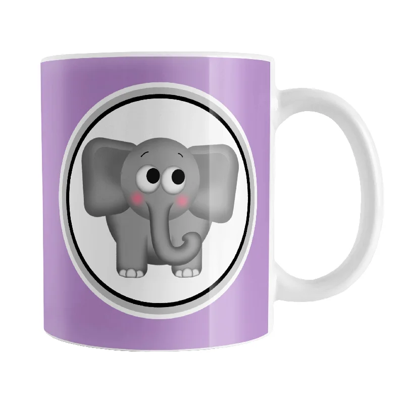 sports coffee mug -Adorable Purple Elephant Mug