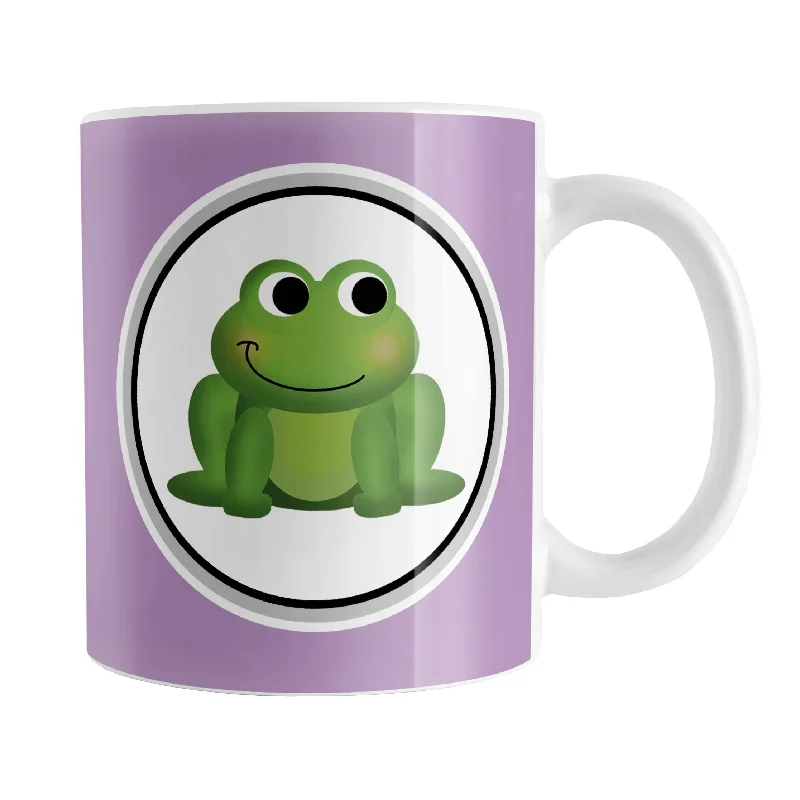 travel cup with cute design -Adorable Purple Frog Mug