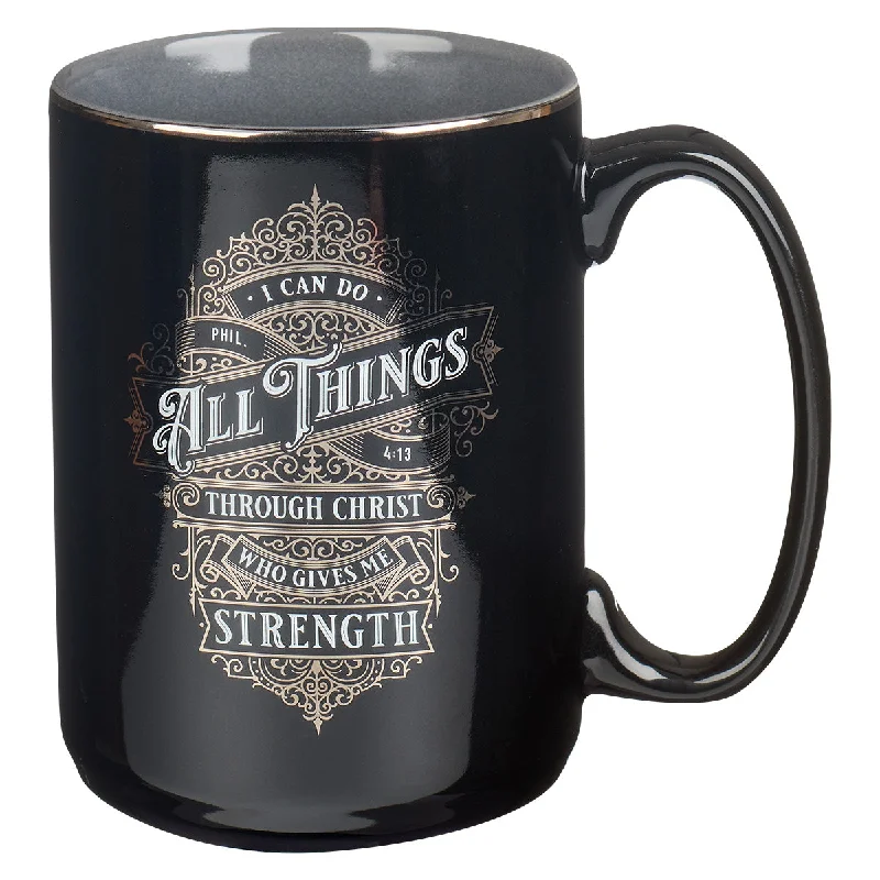 vintage coffee mug -I Can Do All Things Through Christ Ceramic Mug - Phil. 4:13