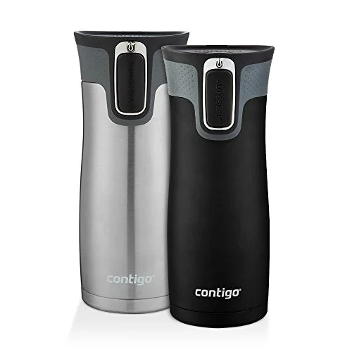 large coffee mug -Amazon.com: Contigo 2013292 Autoseal West Loop Insulated Beverage, 16oz, Matte Black & Stainless Steel: Kitchen & Dining