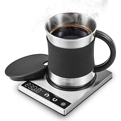 eco-friendly coffee mug -Amazon.com: Cosori Coffee Mug Warmer & Mug Set Premium 24Watt Stainless Steel, Best Gift Idea, Office/Home Use Electric Cup BeveragePlate, Water, Cocoa, Milk: Kitchen & Dining