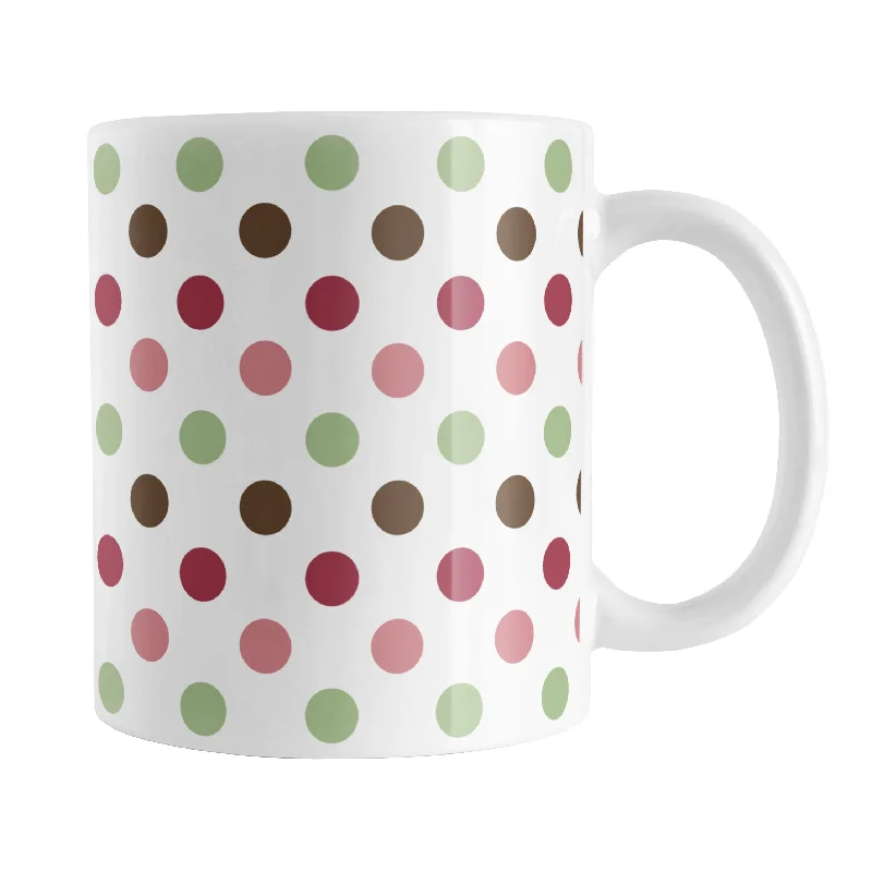 matte coffee mug -Berry Green Polka Dots Mug