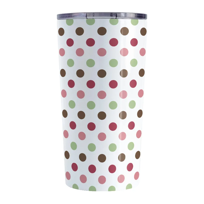 coffee mug for kitchen -Berry Green Polka Dots Tumbler Cup