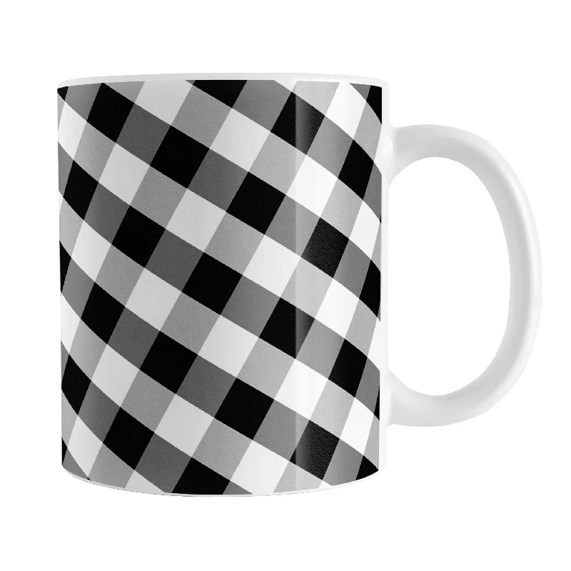 fun design tea mug -Black and White Gingham Mug