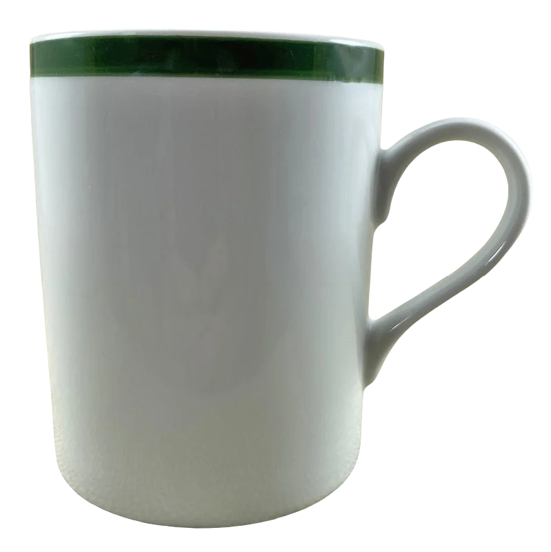 insulated coffee cup for outdoor -Brasserie Green Rim Mug Williams-Sonoma