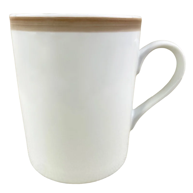 stackable mugs for coffee -Brasserie Tan Rim Mug Williams-Sonoma