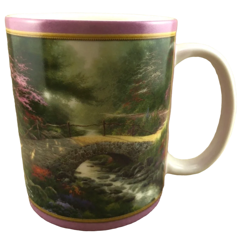 glass tea mug -Bridge Of Faith Thomas Kinkade Mug Amcal