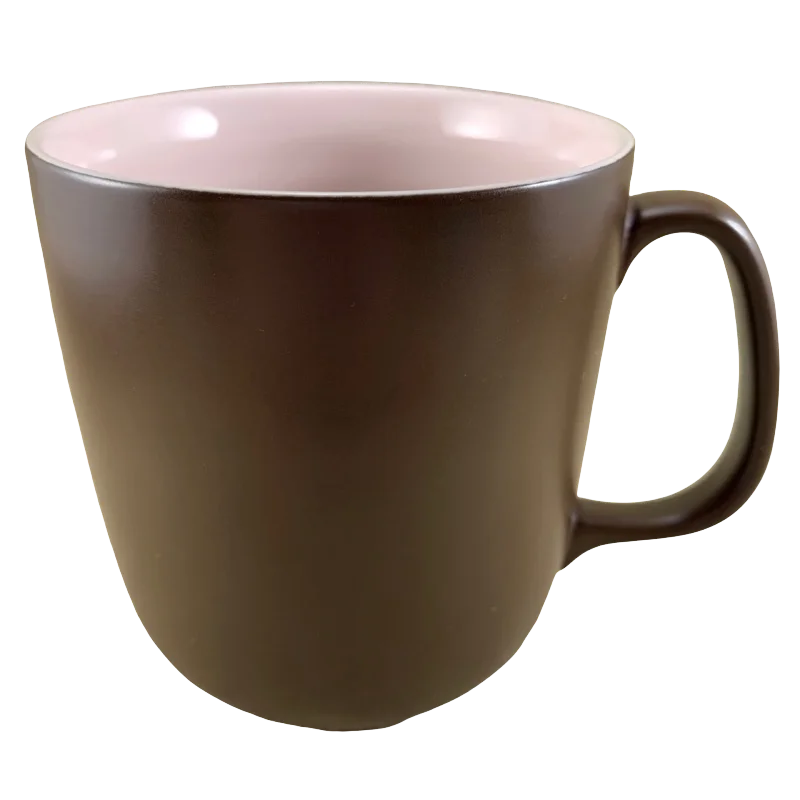 artist designed coffee mug -Brown Exterior With Pink Ribbed Interior Mug Starbucks