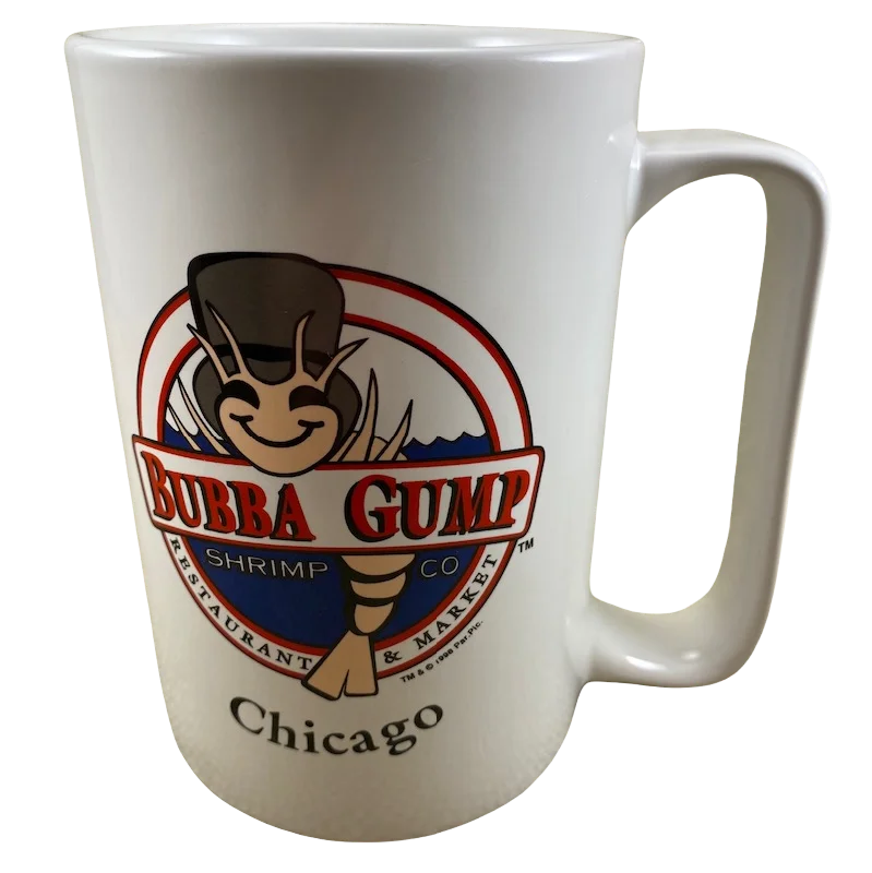 large coffee cup for tea -Bubba Gump Shrimp Co Restaurant & Market Chicago Dream But Don't Quit Your Day Job Forrest Gump Mug