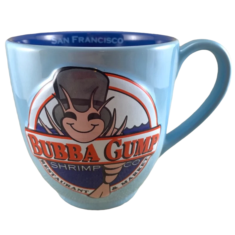 premium travel mug -Bubba Gump Shrimp Co  Restaurant & MarketSan Francisco Eat Shrimp Be Happy Embossed Mug