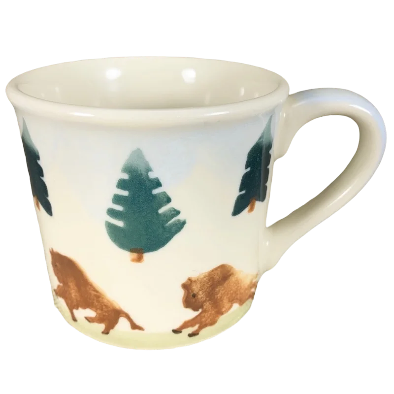 travel coffee mug with handle -Buffalo & Trees Mug Hartstone