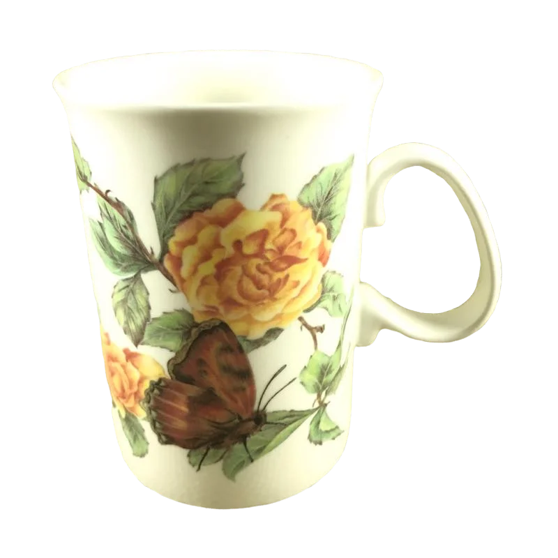 personalized tea mug -Butterflies Flowers And Leaves Mug Jason Bone China