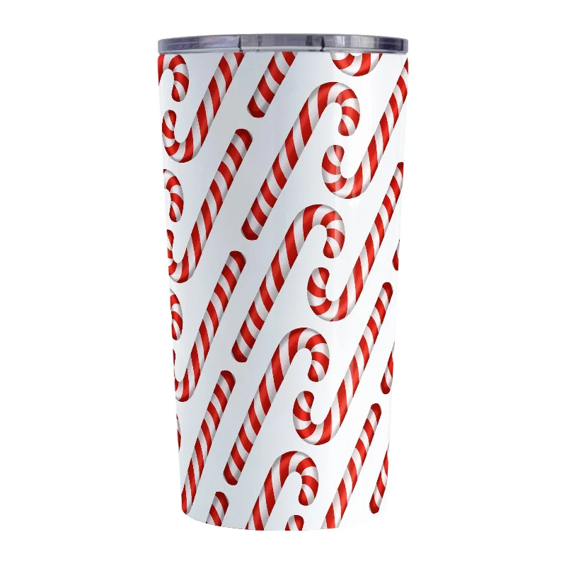 custom coffee cup for birthday -Candy Cane Pattern Tumbler Cup