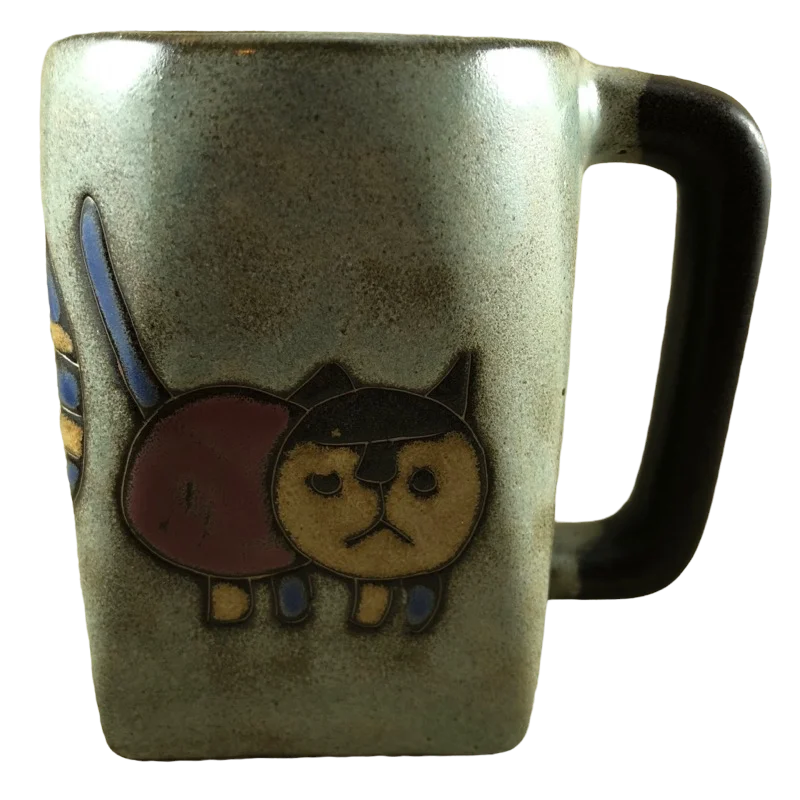 coffee mug with funny quote -Cats Etched Square Bottom Mug Mara Mexico