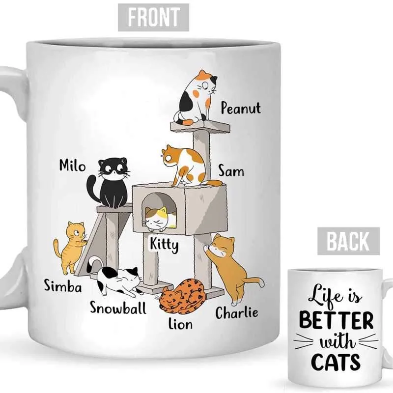 coffee mugs for gifting -Cat Tower Personalized Mug