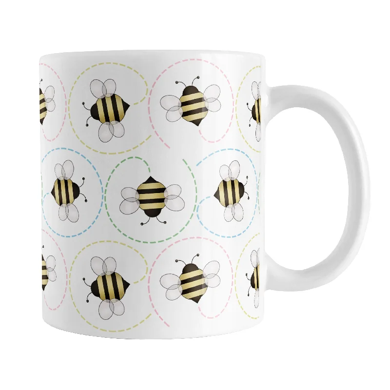 black coffee mug -Circling Dainty Bee Pattern Mug