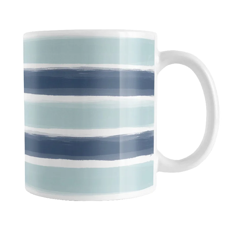 stackable mugs for coffee -Coastal Blue Paint Strokes Mug