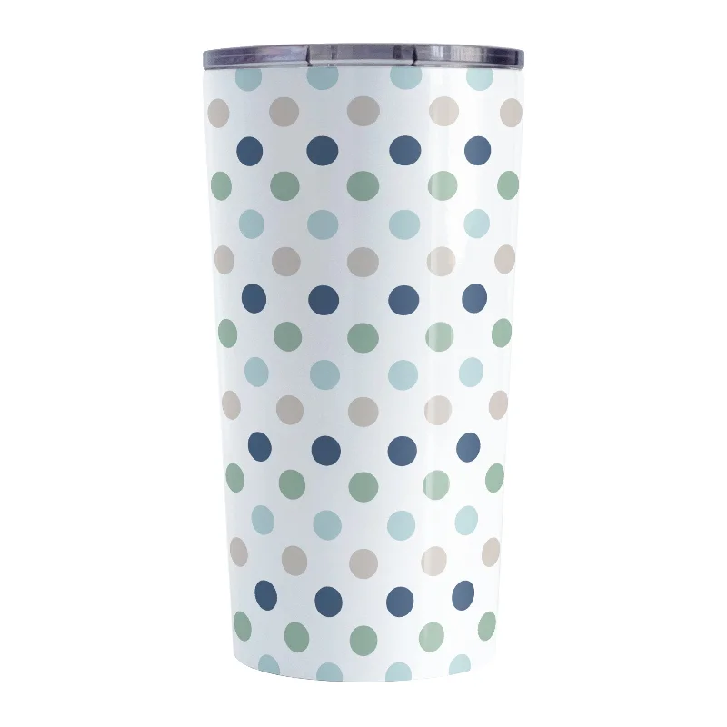 coffee mug for teachers -Coastal Polka Dots Tumbler Cup