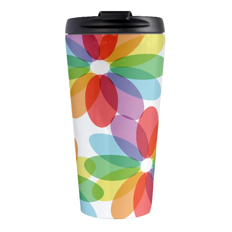 modern coffee mug -Color Lovers Rainbow Flower Travel Mug