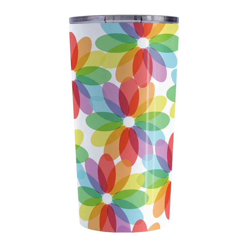 blue tea mug -Color Lovers Rainbow Flower Tumbler Cup