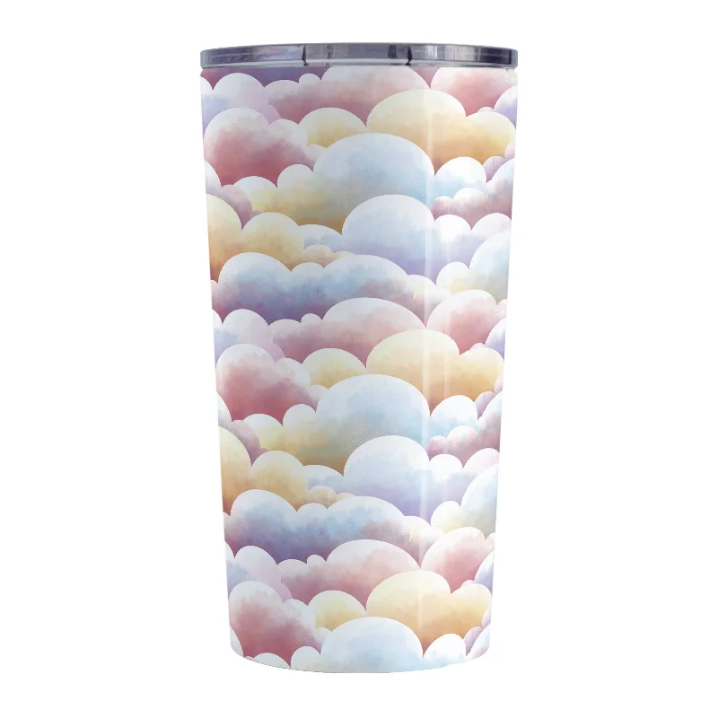 white ceramic mug -Colorful Clouds Tumbler Cup