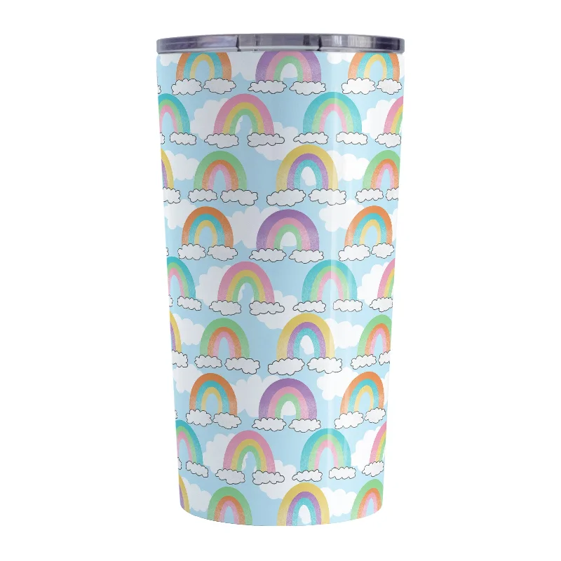 white ceramic mug -Colorful Rainbows Sky Pattern Tumbler Cup