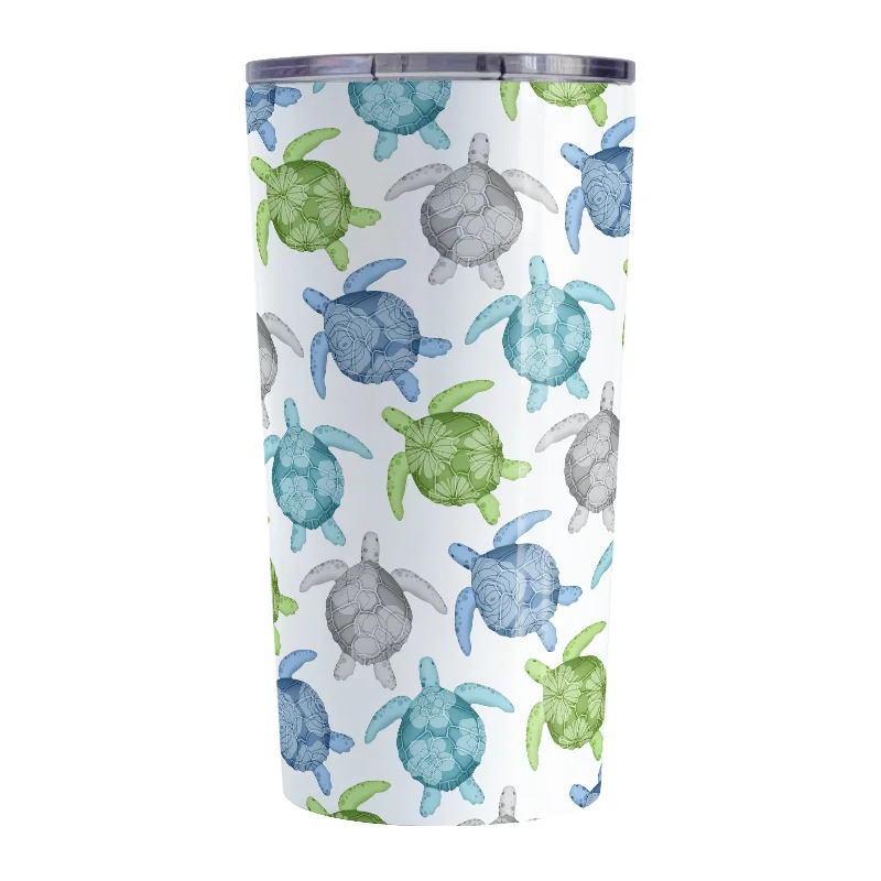 personalized mugs for family -Cool Sea Turtles Pattern Tumbler Cup