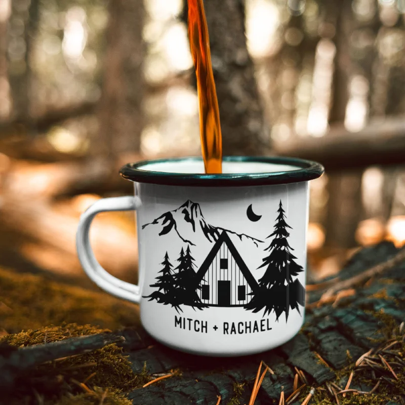 custom travel coffee mug -Cosy Cabin Campfire Mug