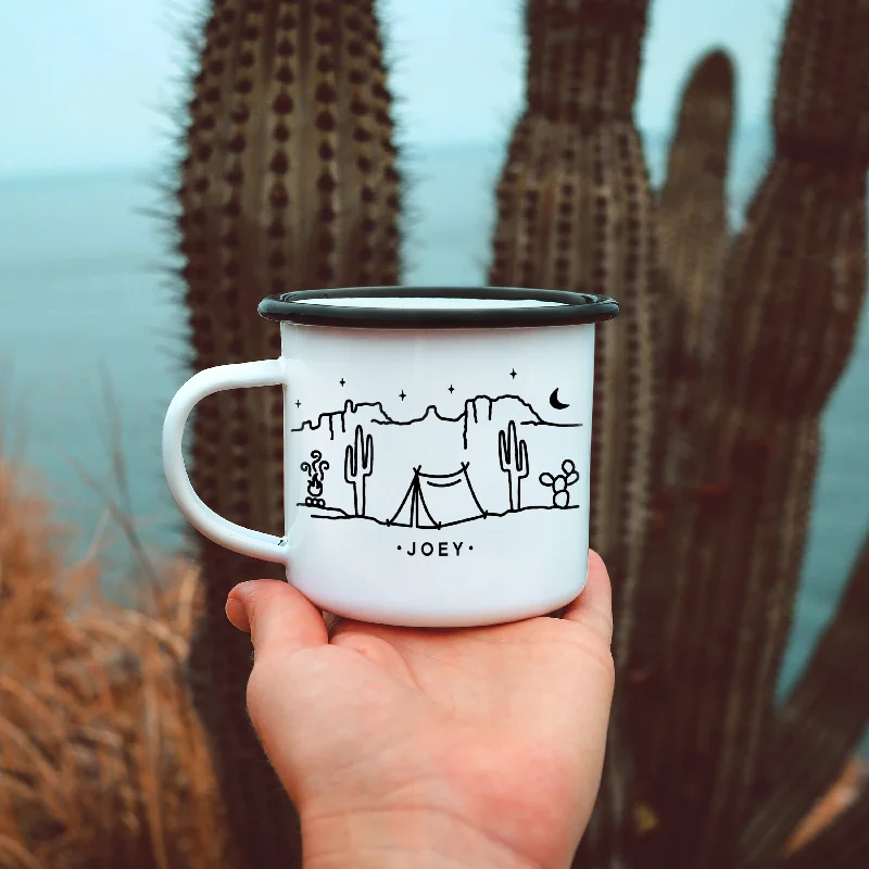 funny mugs for gifts -Custom Desert Enamel Mug