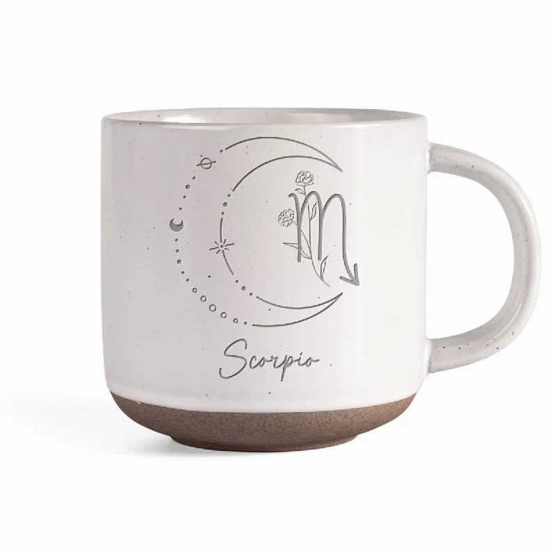 custom coffee mug -Custom Zodiac Sign Personalized Pottery Mug, Zodiac Moon