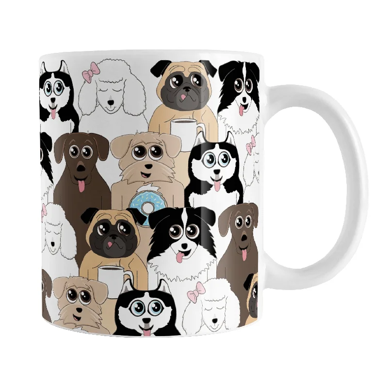 stainless steel tea mug -Cute Dog Stack Pattern Mug