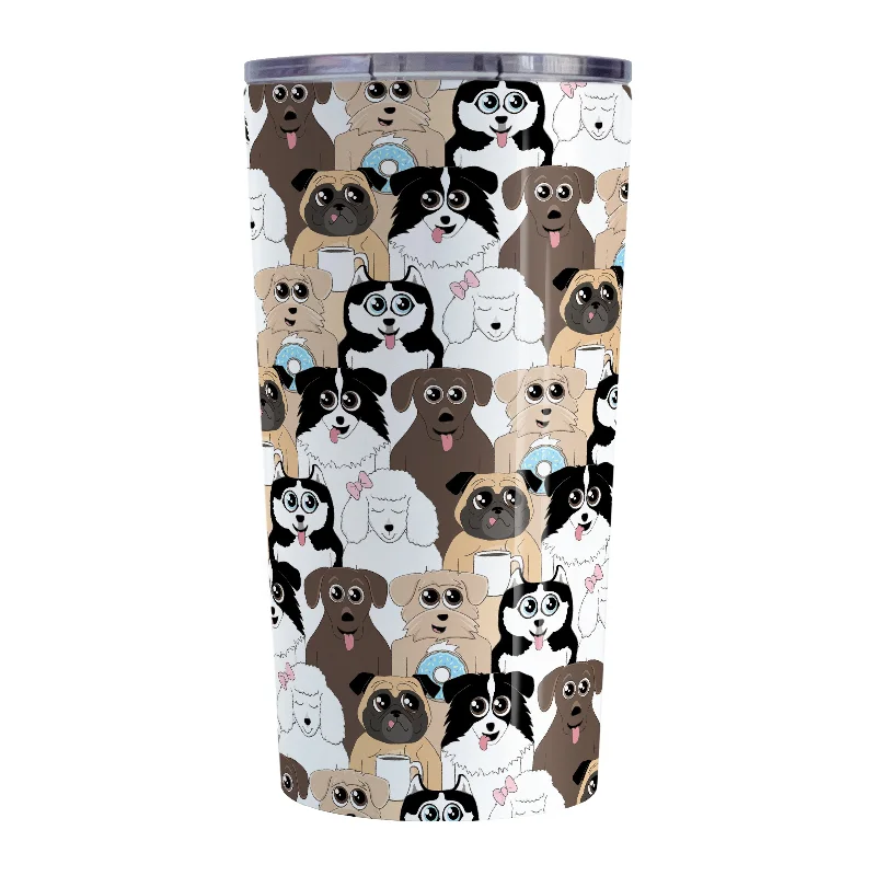 handmade ceramic mug -Cute Dog Stack Pattern Tumbler Cup