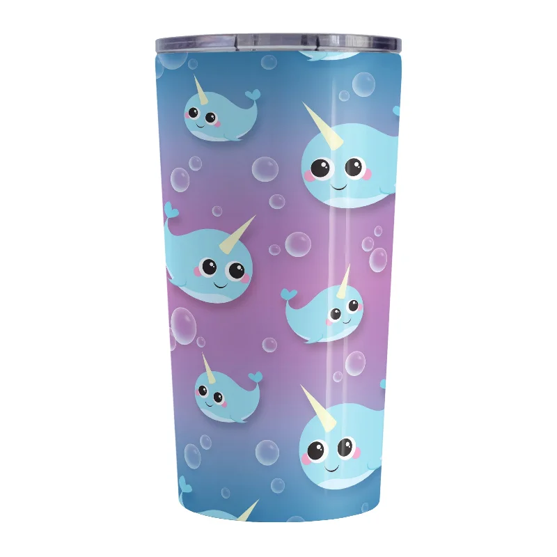 quirky coffee mug -Cute Happy Narwhal Pattern Tumbler Cup