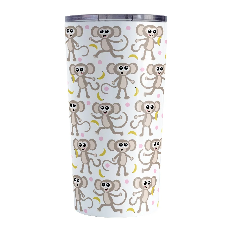 funny ceramic coffee mug -Cute Monkey Pattern with Pink Dots Tumbler Cup