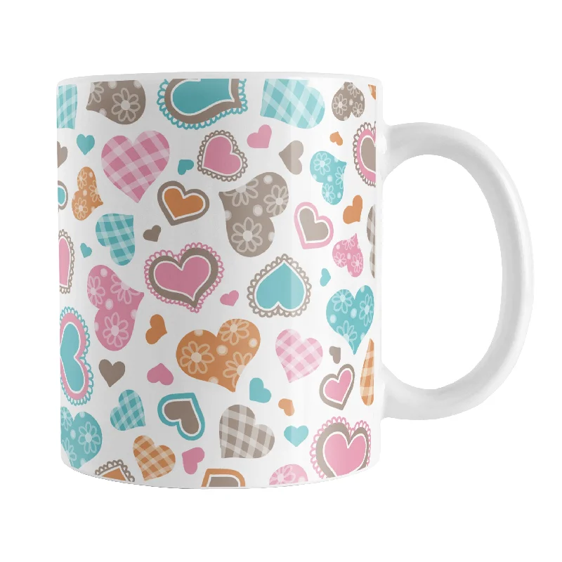 premium coffee mug -Cutesy Hearts Pattern Mug