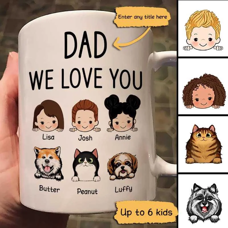 oversized coffee mug -Dad Grandpa Mom Grandma We Love You Personalized Mug