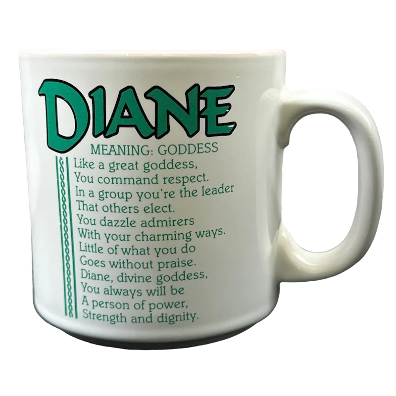 gold coffee mug -DIANE Poetry Name Pink Interior Mug Papel