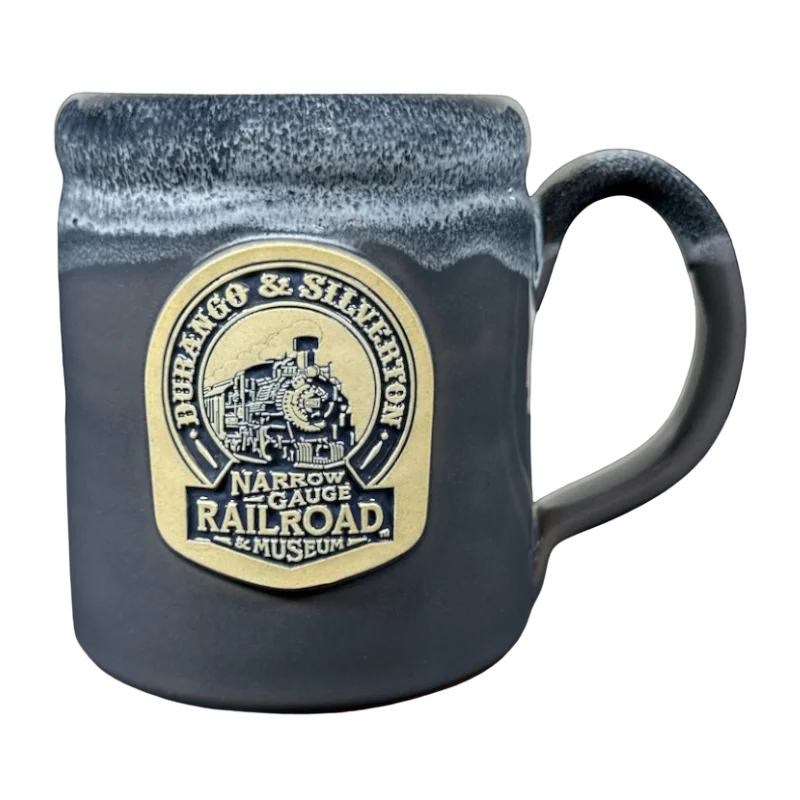 travel mug for tea -Durango & Silverton Narrow Gauge Railroad Museum Mug 2013 Deneen Pottery