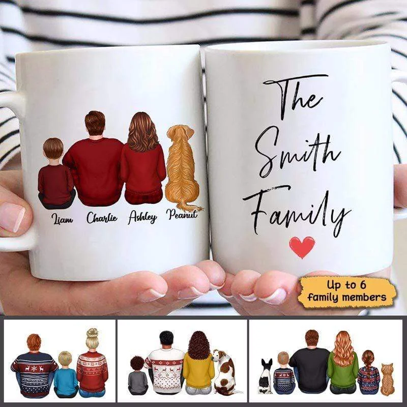 hot coffee mug -Family Dad Mom Personalized Mug