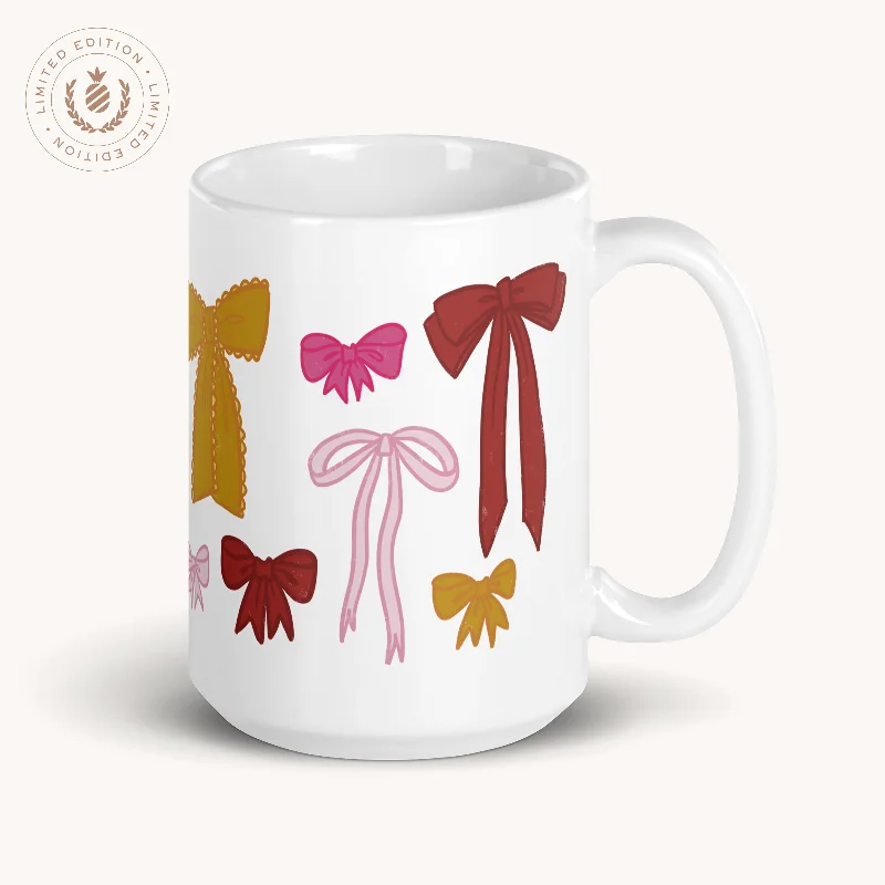 insulated mug for hot beverages -Mug, Festive Bows