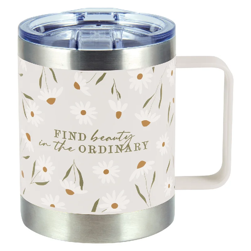 eco-friendly tea mug -Find Beauty In The Ordinary Stainless Steel Travel Mug