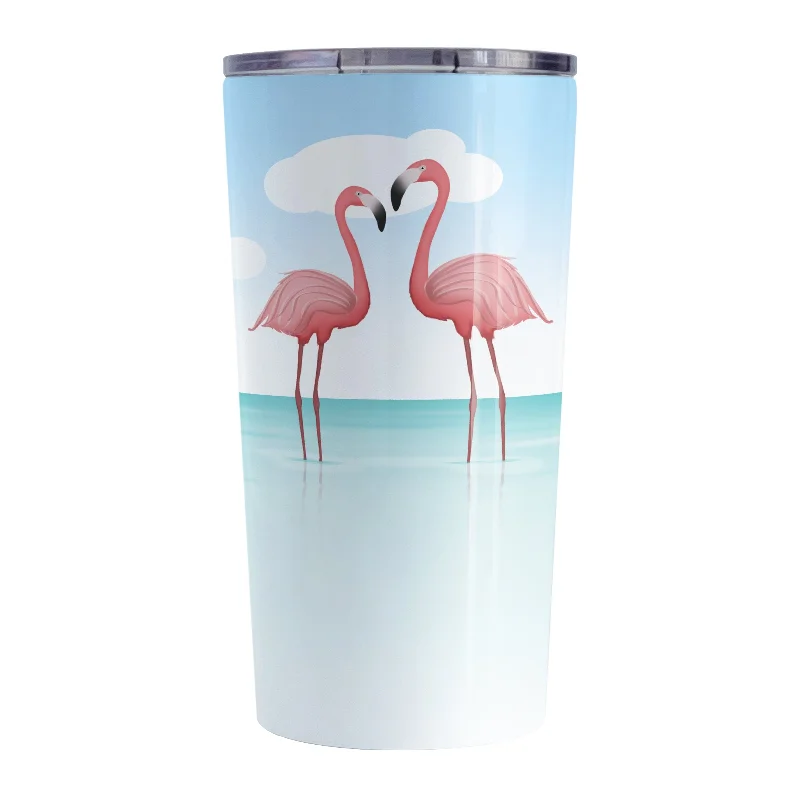 custom-made coffee mug -Flamingos in the Water Tumbler Cup