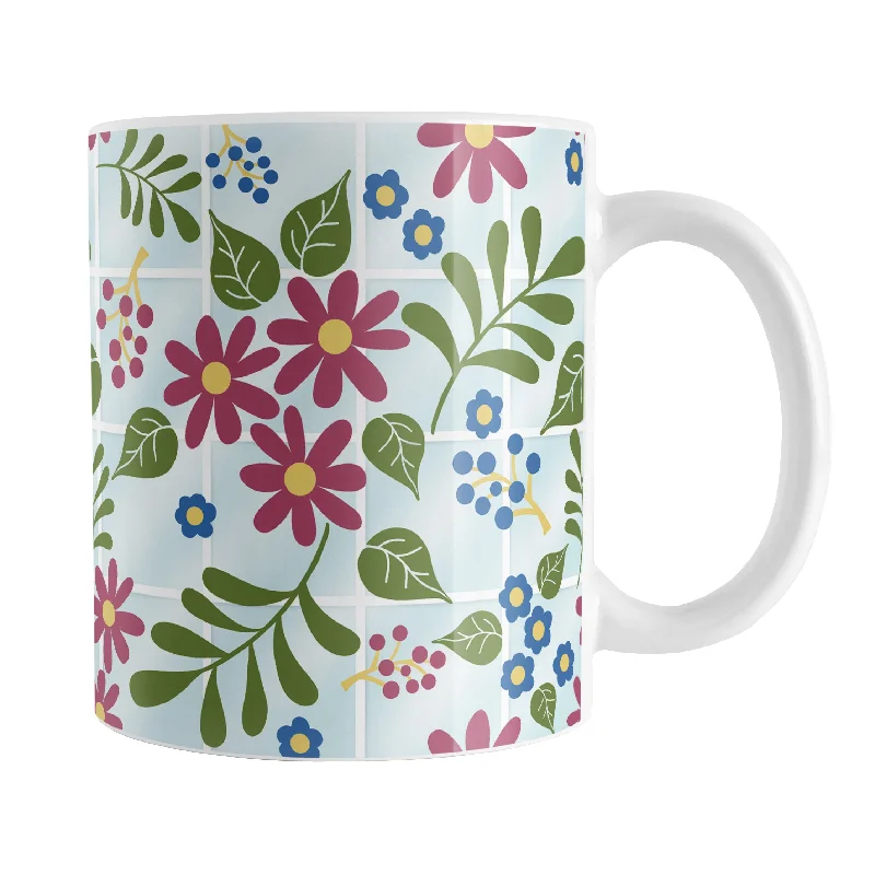 plain white tea mug -Flowers in the Greenhouse Mug