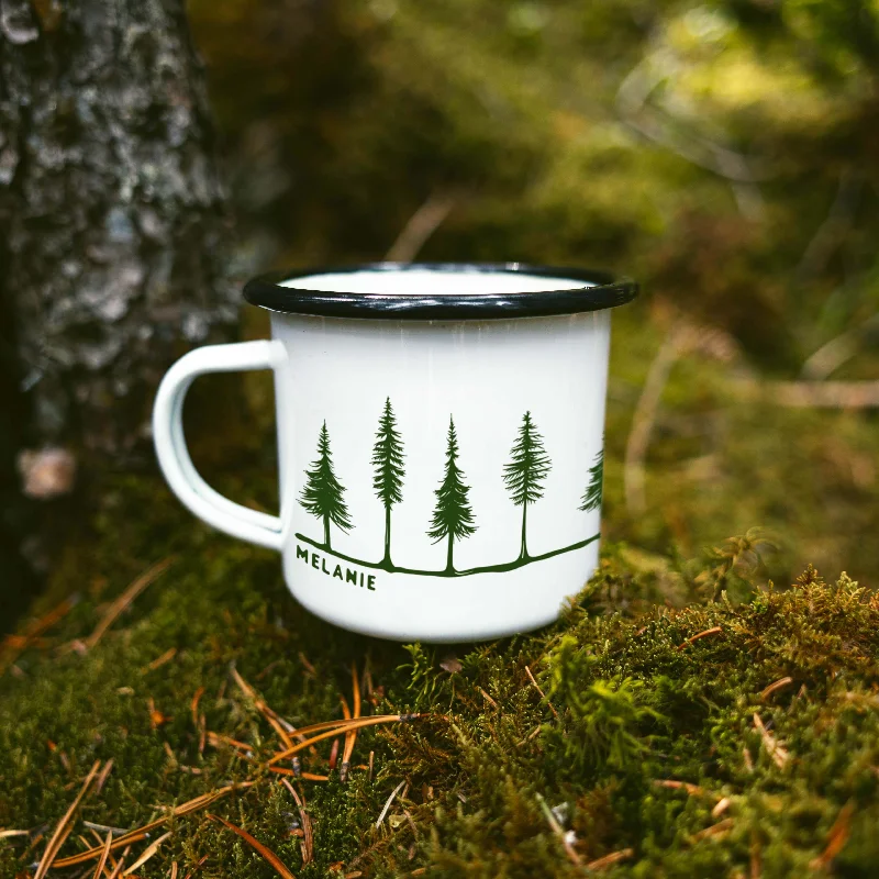 gift coffee mugs -Forest Personalized Camping Mug