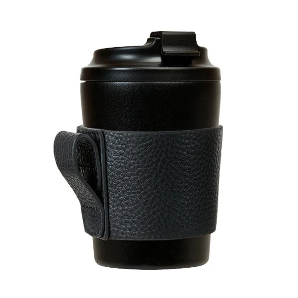 small glass mug -Fressko Luxe Leather Cup Sleeve