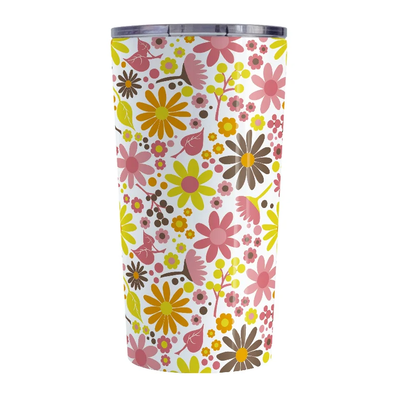 premium travel mug -Fruity Summer Flowers Tumbler Cup