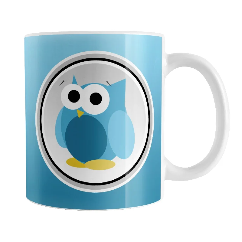 hot coffee mug -Funny Cute Blue Owl Mug