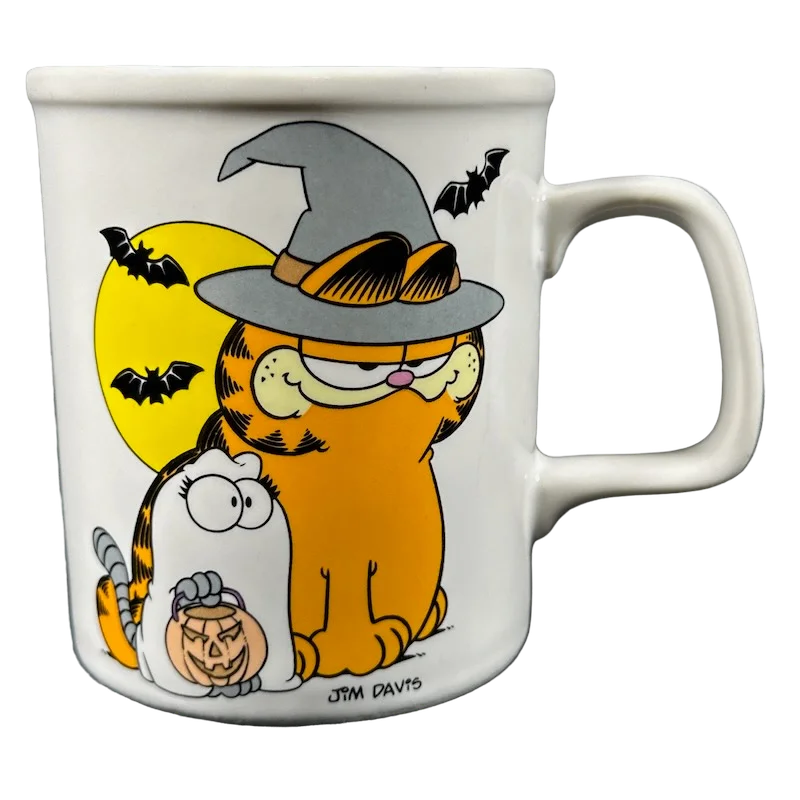 hot coffee mug -Garfield Wearing Witch Hat With Odie Ghost Mug Enesco